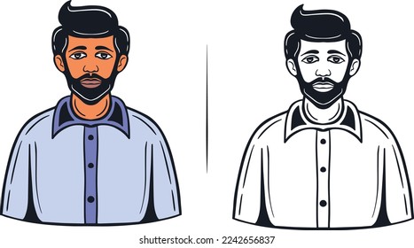 männlicher Avatar-Männchen-Gesichtsvektor