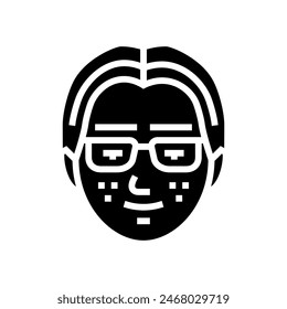 man avatar otaku glyph icon vector. man avatar otaku sign. isolated symbol illustration