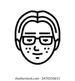 man avatar otaku line icon vector. man avatar otaku sign. isolated contour symbol black illustration