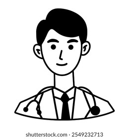 Man avatar outline. Thin line people icon character. Suitable for use in applications, infographics, web, social networks.