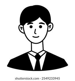 Man avatar outline. Thin line people icon character. Suitable for use in applications, infographics, web, social networks.