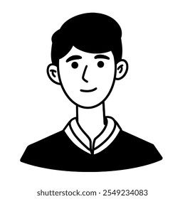 Man avatar outline. Thin line people icon character. Suitable for use in applications, infographics, web, social networks.