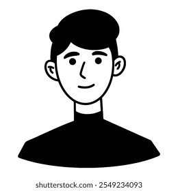 Man avatar outline. Thin line people icon character. Suitable for use in applications, infographics, web, social networks.