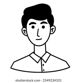 Man avatar outline. Thin line people icon character. Suitable for use in applications, infographics, web, social networks.