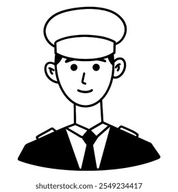 Man avatar outline. Thin line people icon character. Suitable for use in applications, infographics, web, social networks.