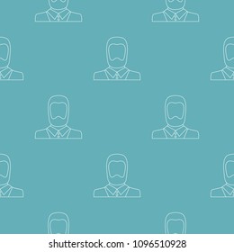 Man avatar pattern vector seamless repeating for any web design