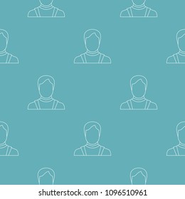 Man avatar pattern vector seamless repeating for any web design