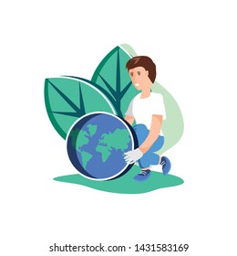 Man avatar with planet design