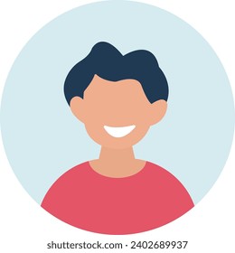 avatar masculino, retrato de un personaje joven. ilustración vectorial plana.
