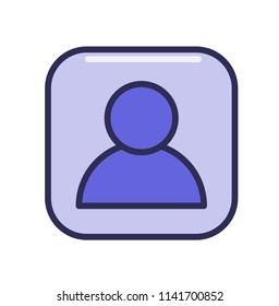 Man avatar, profile icon. Line colored flat vector illustration. Isolated on white background.