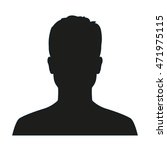 Man avatar profile. Male face silhouette or icon isolated on white background. Vector illustration.
