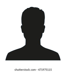 Man avatar profile. Male face silhouette or icon isolated on white background. Vector illustration.