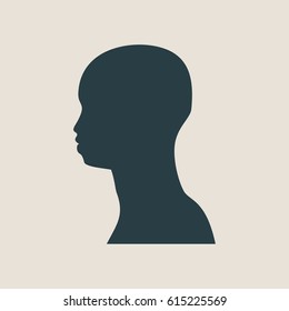 Man avatar profile view. Isolated male face silhouette or icon . Vector illustration.