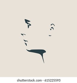 Man avatar profile view. Isolated male face silhouette or icon . Vector illustration.