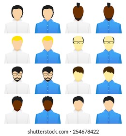 Man avatar set on a white background.