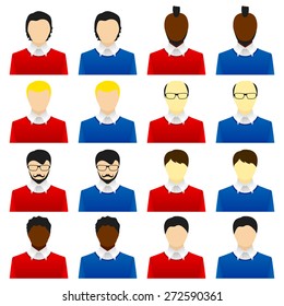 Man avatar set on a white background.