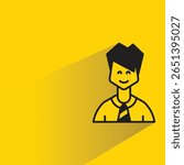 man avatar with shadow on yellow background