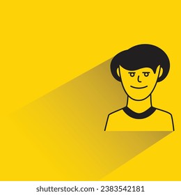 avatar de hombre con sombra sobre fondo amarillo