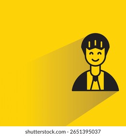 Hombre avatar con sombra sobre fondo amarillo
