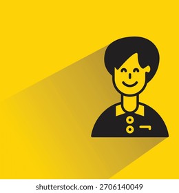 man avatar with shadow on yellow background