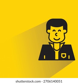 man avatar with shadow on yellow background