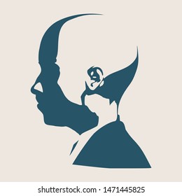 Man avatar. Side view. Isolated male face silhouette