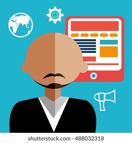 man avatar and social media design