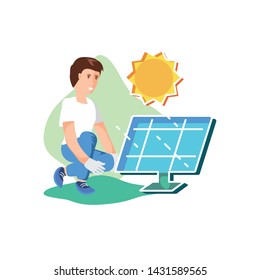 Man avatar with solar panel design