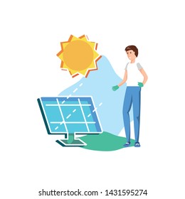 Man avatar with solar panel design