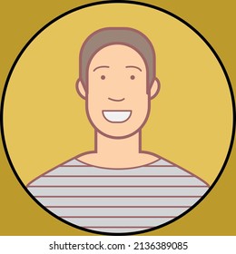 Man avatar with stripe shirt. Vector illustration design.