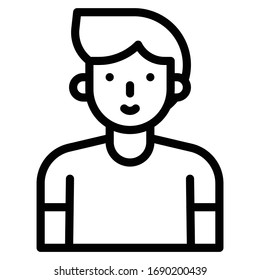 Man avatar vector illustration, line design icon
