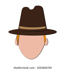 man avatar wearing hat icon image 