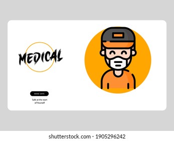 man avatar wearing a mask