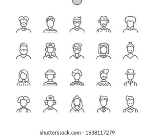 Man avatar Well-crafted Pixel Perfect Vector Thin Line Icons 30 2x Grid for Web Graphics and Apps. Simple Minimal Pictogram