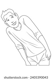 A man with avoiding body gesture.
