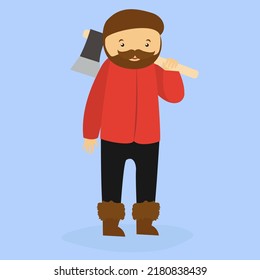 man with an ax in his hands