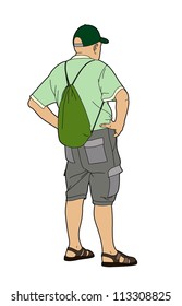 Man back with a bag