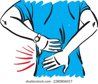 man with back pain health care problems vector illustration