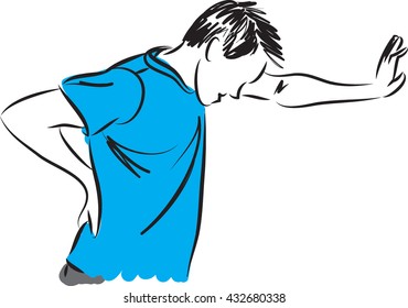 man with back pain illustration