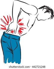 man with back pain illustration