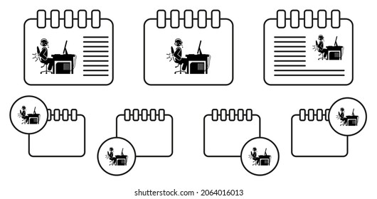 Man backache vector icon in calender set illustration for ui and ux, website or mobile application