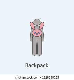 man with backpack 2 colored line icon. Simple colored element illustration. Outline symbol design from man with bag set