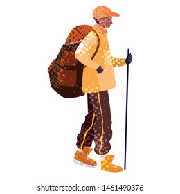 man with backpack hiking wanderlust