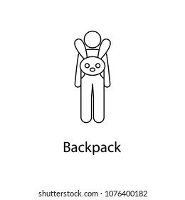 man with backpack illustration. Element of a person carries for mobile concept and web apps. Thin line man with backpack illustration can be used for web and mobile. Premium icon on white background