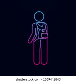 Man with backpack nolan icon. Simple thin line, outline vector of male bag and luggage icons for ui and ux, website or mobile application