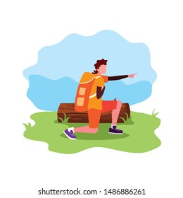 man with backpack trunk wanderlust