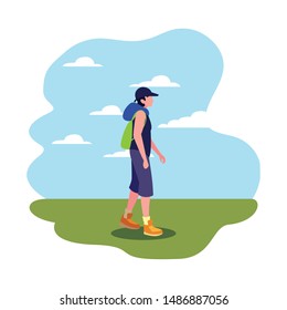 man with backpack walking wanderlust