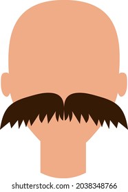 Hombre con bigotes malos, ilustración, vector, sobre fondo blanco.