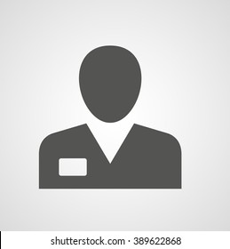 Man with badge on his chest vector