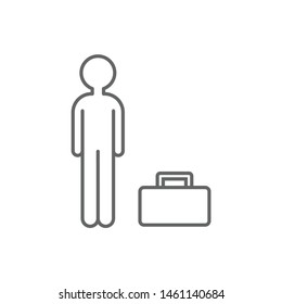 Man, bag, airport. Icon illustration isolated vector sign symbol - Vector icon